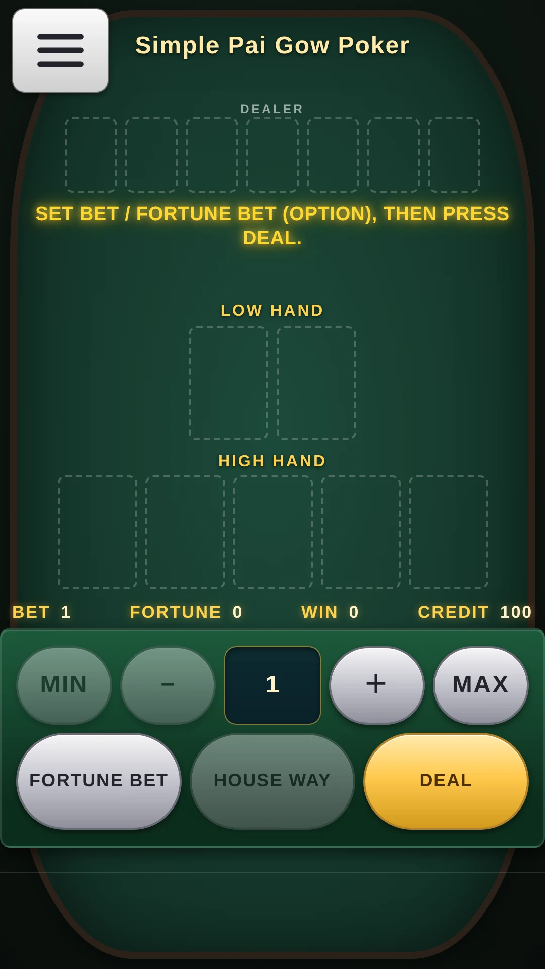 Simple Pai Gow Poker : Face Up screenshot