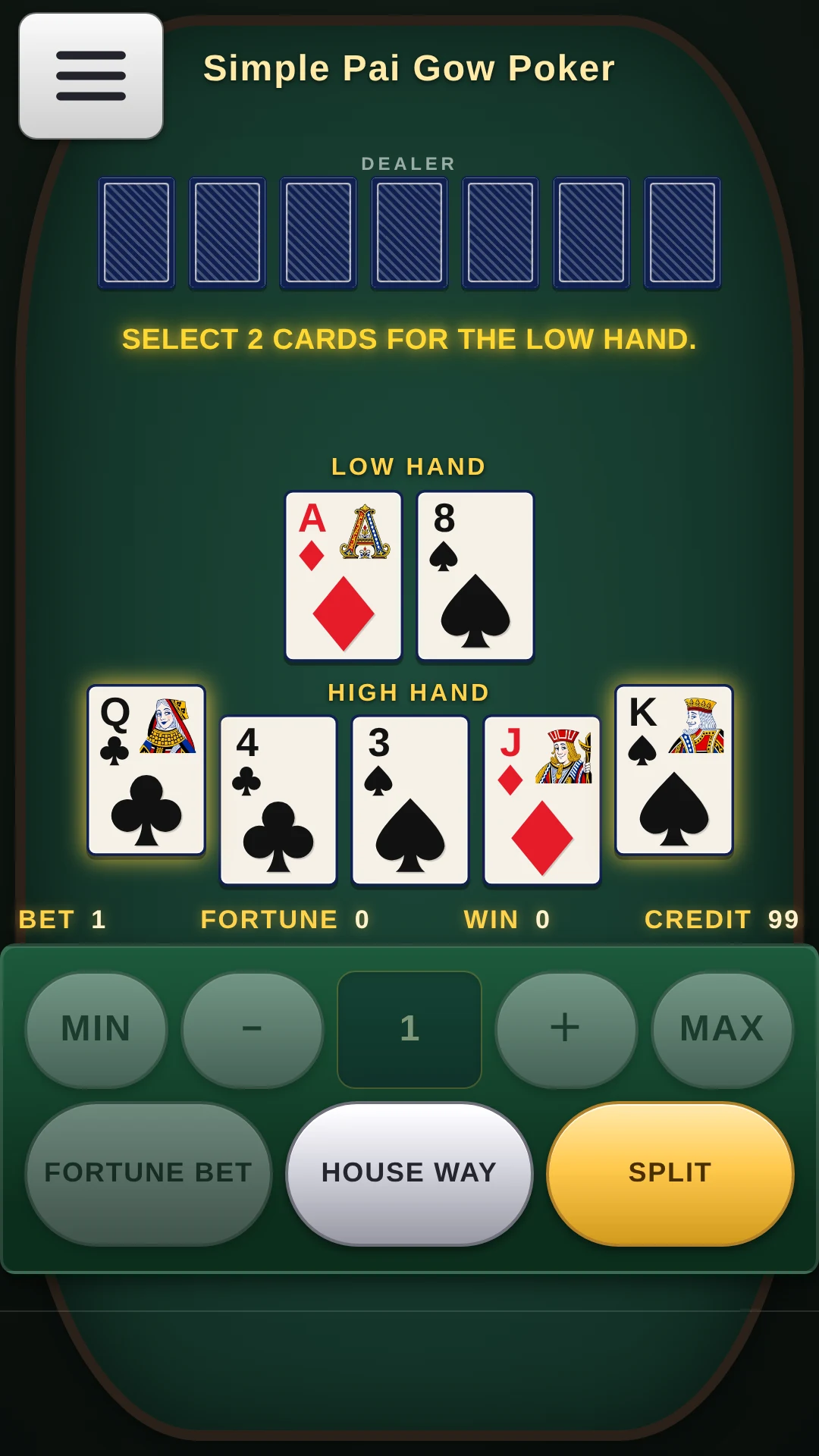 Simple Pai Gow Poker : Face Up screenshot